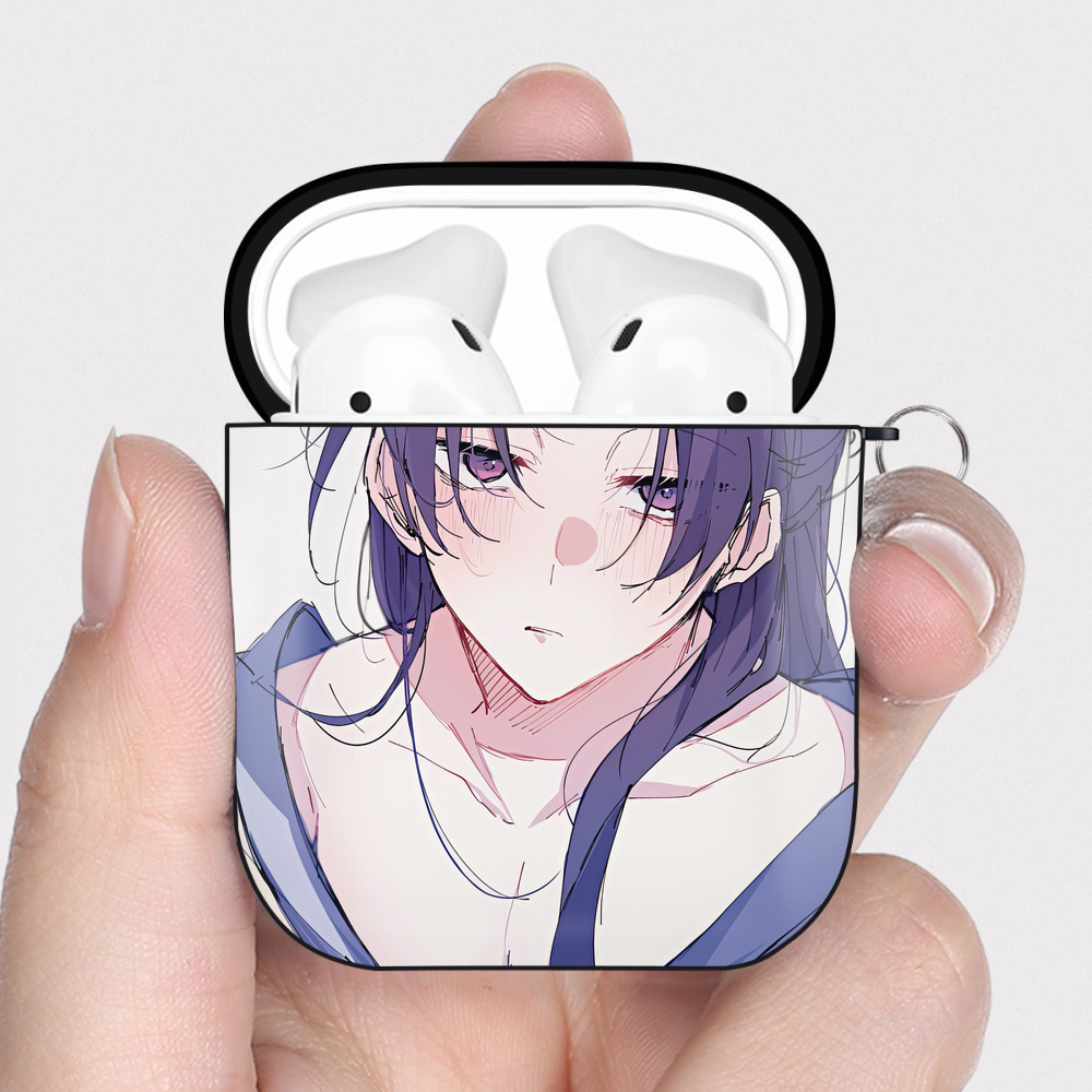 （画像用） 薬屋のひとりごと The Apothecary Diaries AirPods 第2世代保護ケース ハードシェル ブラック 耐衝撃・防指紋・カラビナ付き