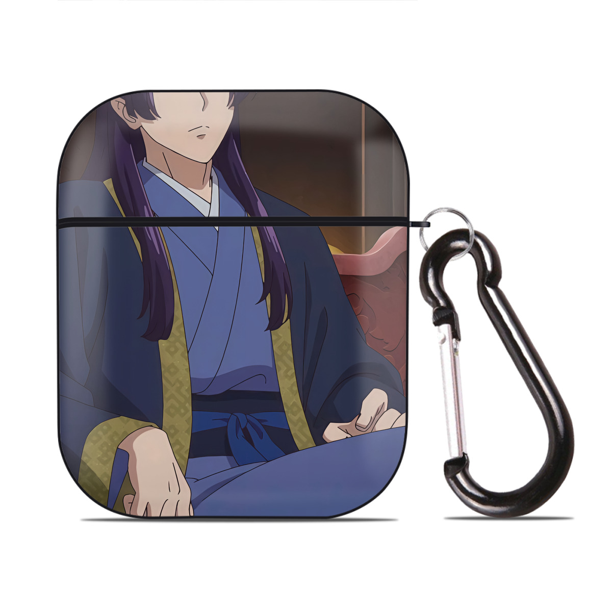 （画像用） 薬屋のひとりごと The Apothecary Diaries AirPods 第2世代保護ケース ハードシェル ブラック 耐衝撃・防指紋・カラビナ付き