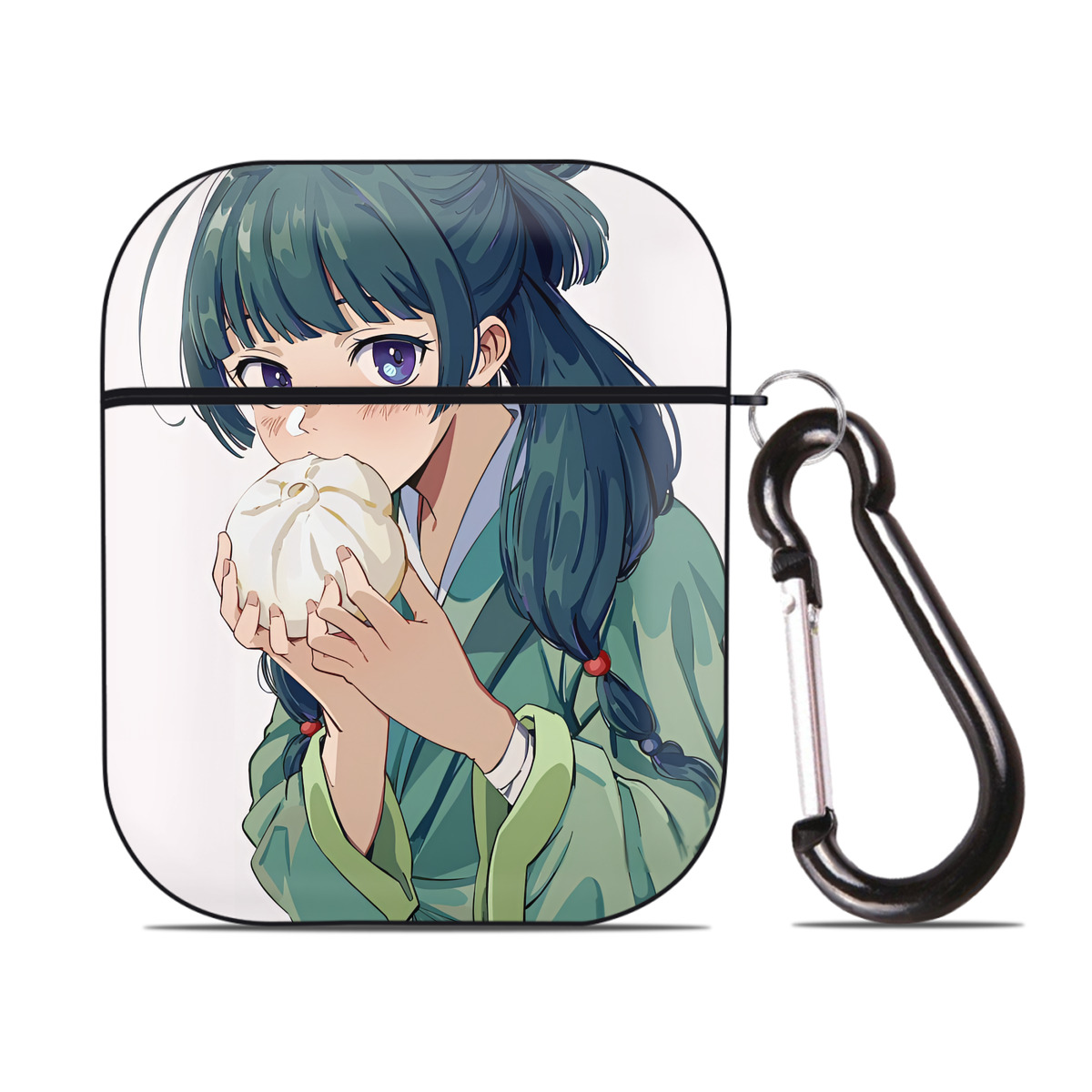 （画像用） 薬屋のひとりごと The Apothecary Diaries AirPods 第2世代保護ケース ハードシェル ブラック 耐衝撃・防指紋・カラビナ付き