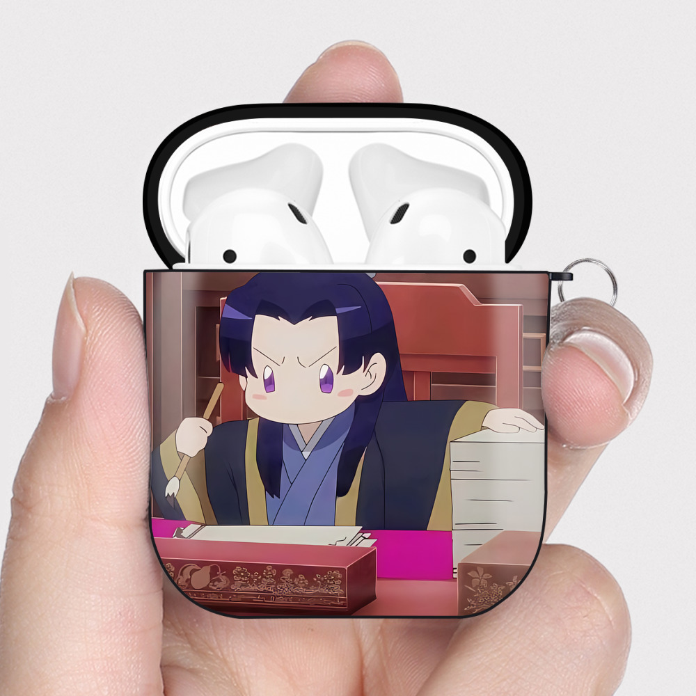 （画像用） 薬屋のひとりごと The Apothecary Diaries AirPods 第2世代保護ケース ハードシェル ブラック 耐衝撃・防指紋・カラビナ付き