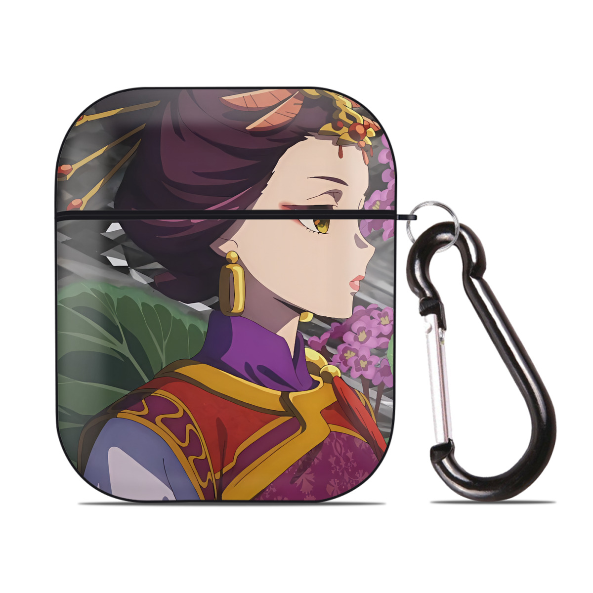（画像用） 薬屋のひとりごと The Apothecary Diaries AirPods 第2世代保護ケース ハードシェル ブラック 耐衝撃・防指紋・カラビナ付き