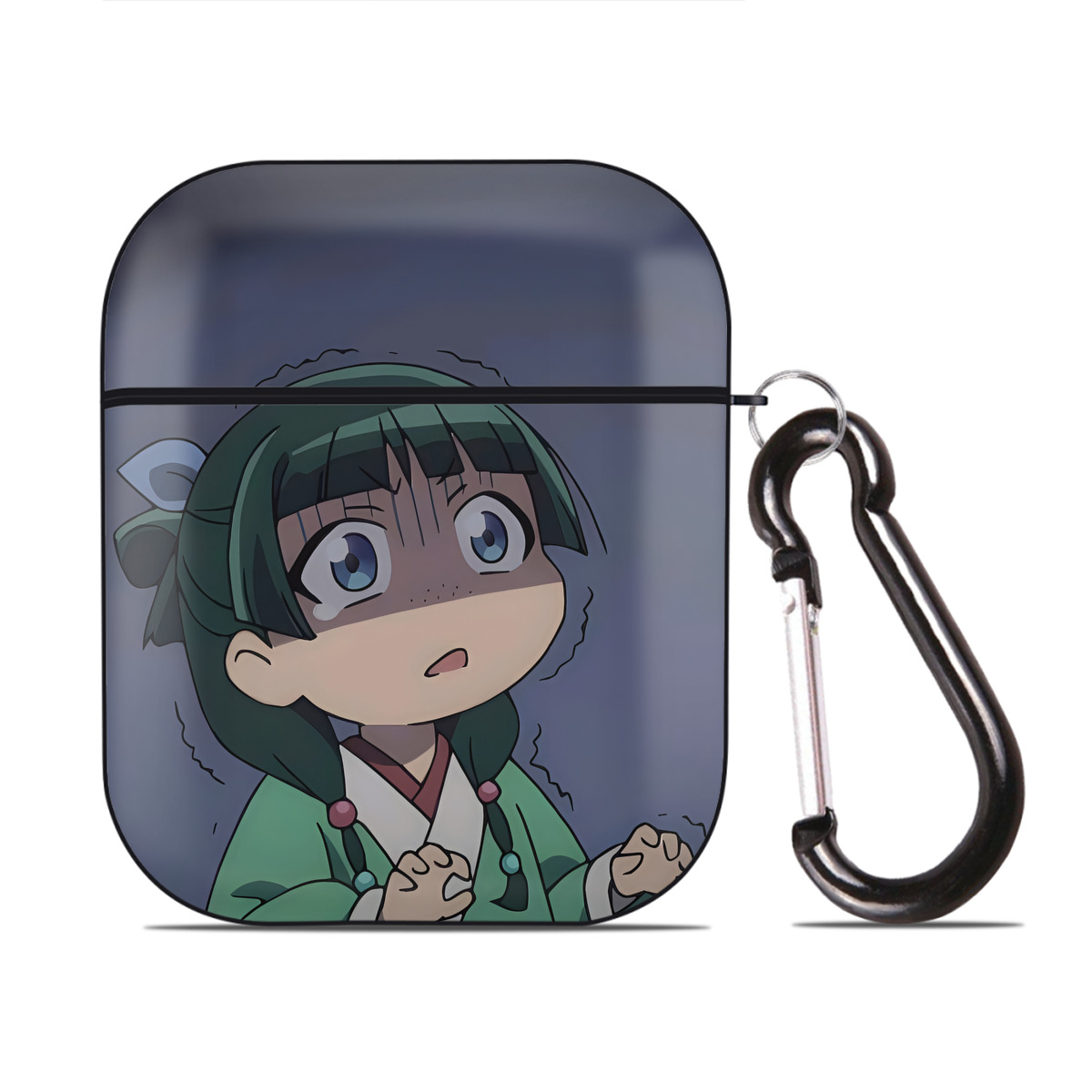 （画像用） 薬屋のひとりごと The Apothecary Diaries AirPods 第2世代保護ケース ハードシェル ブラック 耐衝撃・防指紋・カラビナ付き