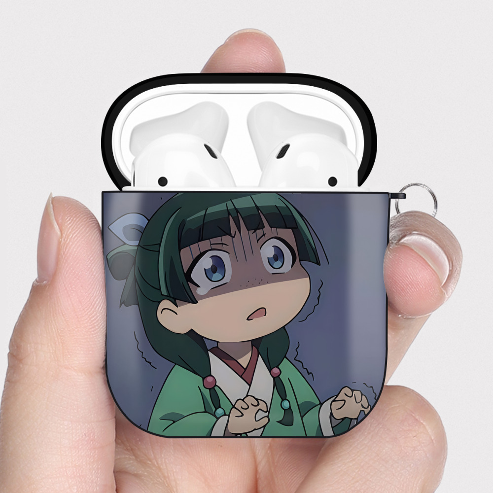（画像用） 薬屋のひとりごと The Apothecary Diaries AirPods 第2世代保護ケース ハードシェル ブラック 耐衝撃・防指紋・カラビナ付き