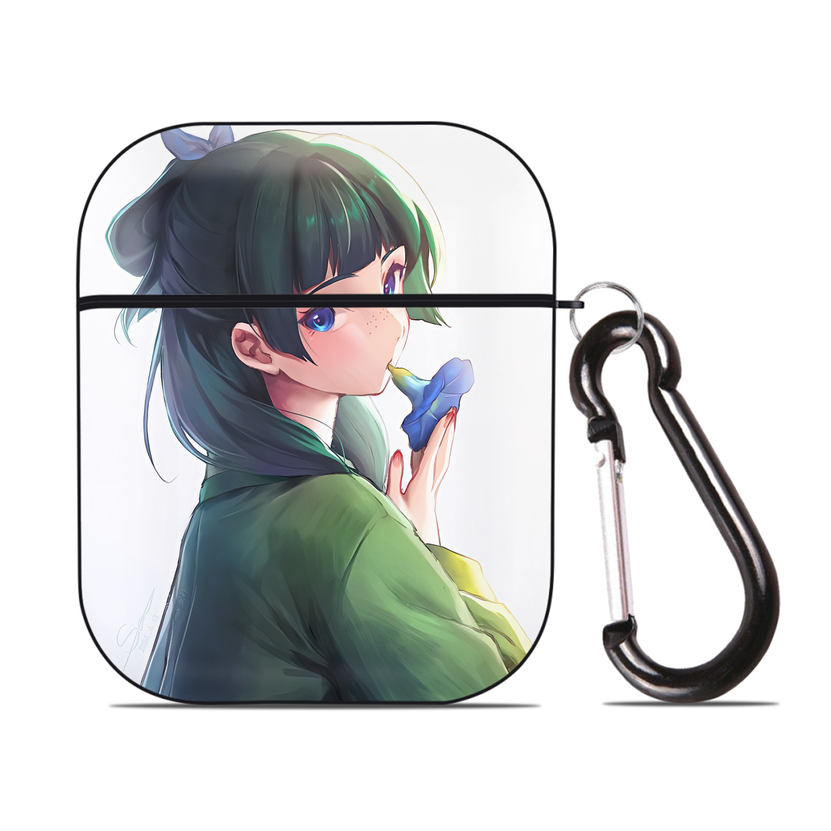 （画像用） 薬屋のひとりごと The Apothecary Diaries AirPods 第2世代保護ケース ハードシェル ブラック 耐衝撃・防指紋・カラビナ付き
