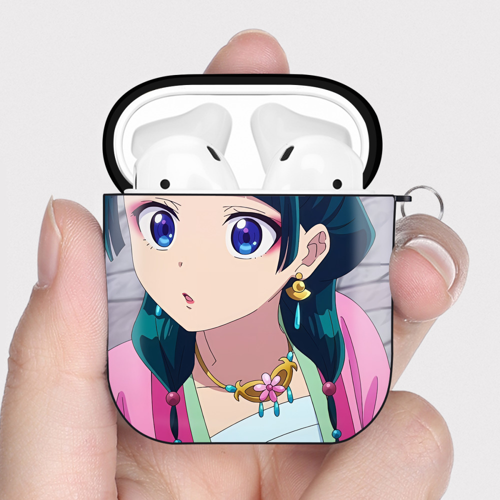 （画像用） 薬屋のひとりごと The Apothecary Diaries AirPods 第2世代保護ケース ハードシェル ブラック 耐衝撃・防指紋・カラビナ付き