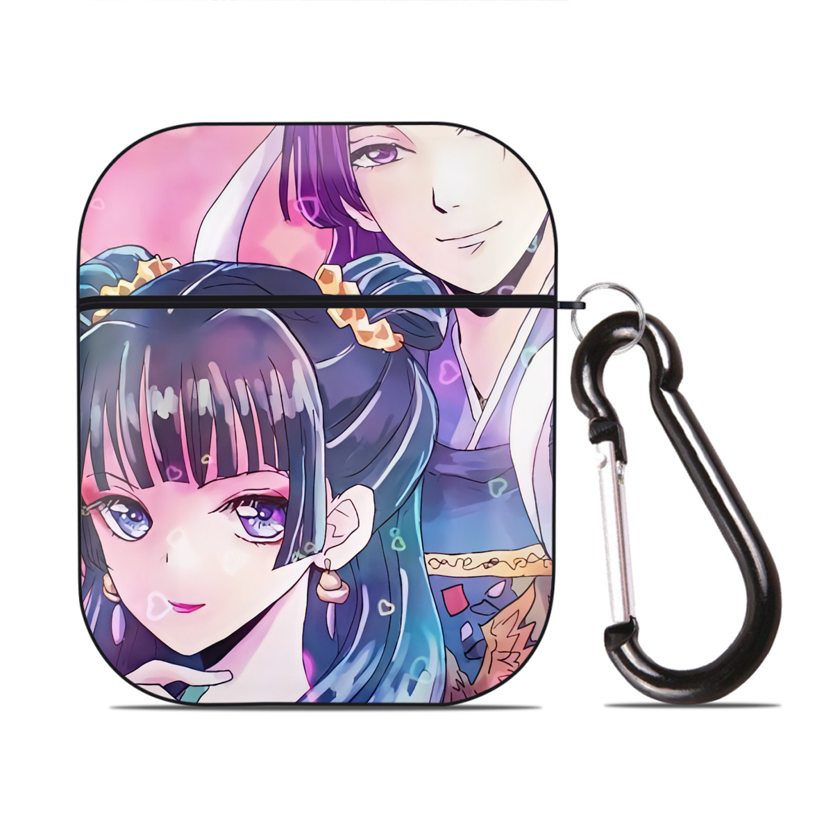 （画像用） 薬屋のひとりごと The Apothecary Diaries AirPods 第2世代保護ケース ハードシェル ブラック 耐衝撃・防指紋・カラビナ付き