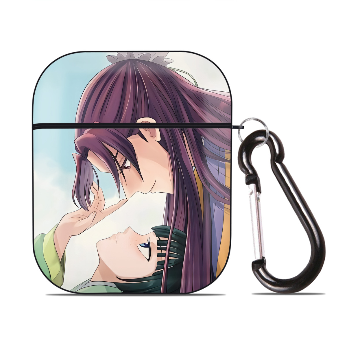 （画像用） 薬屋のひとりごと The Apothecary Diaries AirPods 第2世代保護ケース ハードシェル ブラック 耐衝撃・防指紋・カラビナ付き