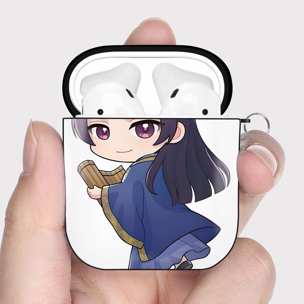 （画像用） 薬屋のひとりごと The Apothecary Diaries AirPods 第2世代保護ケース ハードシェル ブラック 耐衝撃・防指紋・カラビナ付き