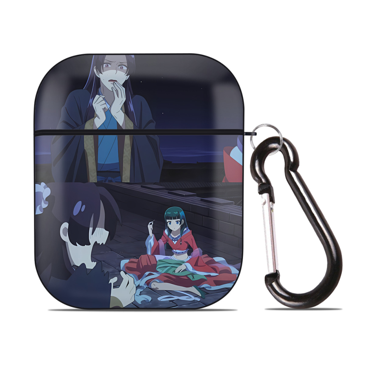 （画像用） 薬屋のひとりごと The Apothecary Diaries AirPods 第2世代保護ケース ハードシェル ブラック 耐衝撃・防指紋・カラビナ付き
