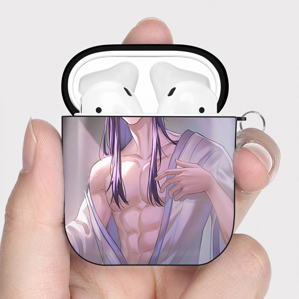 （画像用） 薬屋のひとりごと The Apothecary Diaries AirPods 第2世代保護ケース ハードシェル ブラック 耐衝撃・防指紋・カラビナ付き