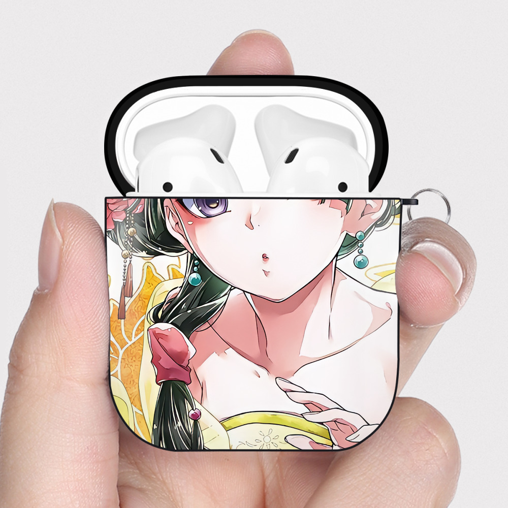 （画像用） 薬屋のひとりごと The Apothecary Diaries AirPods 第2世代保護ケース ハードシェル ブラック 耐衝撃・防指紋・カラビナ付き
