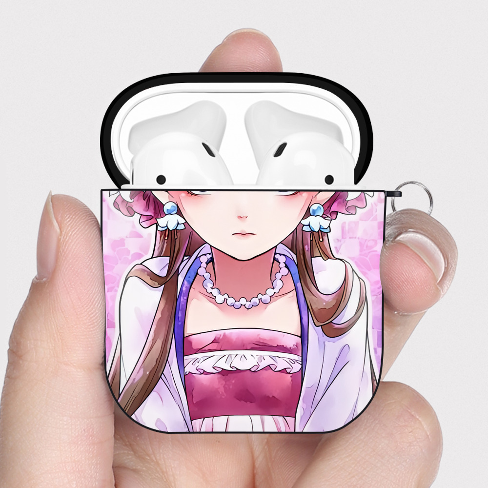 （画像用） 薬屋のひとりごと The Apothecary Diaries AirPods 第2世代保護ケース ハードシェル ブラック 耐衝撃・防指紋・カラビナ付き