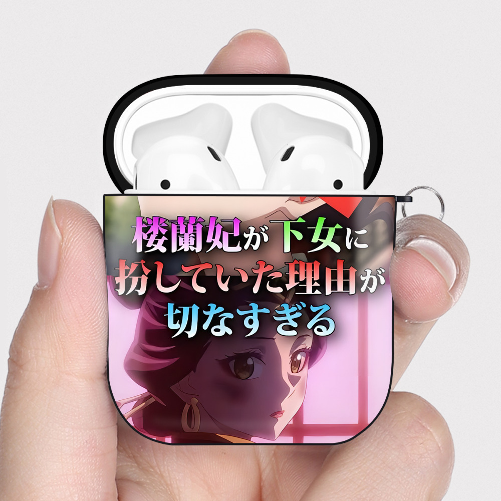 （画像用） 薬屋のひとりごと The Apothecary Diaries AirPods 第2世代保護ケース ハードシェル ブラック 耐衝撃・防指紋・カラビナ付き
