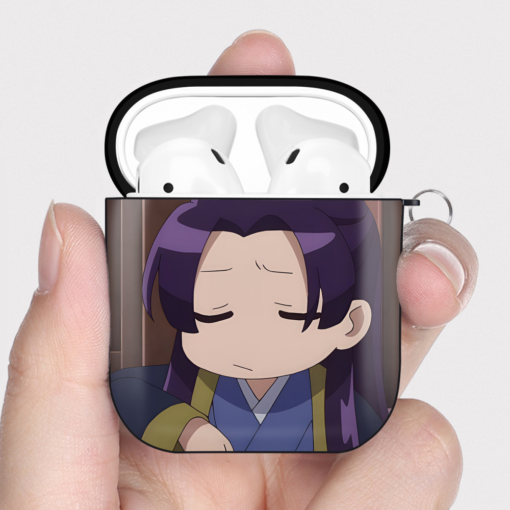 （画像用） 薬屋のひとりごと The Apothecary Diaries AirPods 第2世代保護ケース ハードシェル ブラック 耐衝撃・防指紋・カラビナ付き
