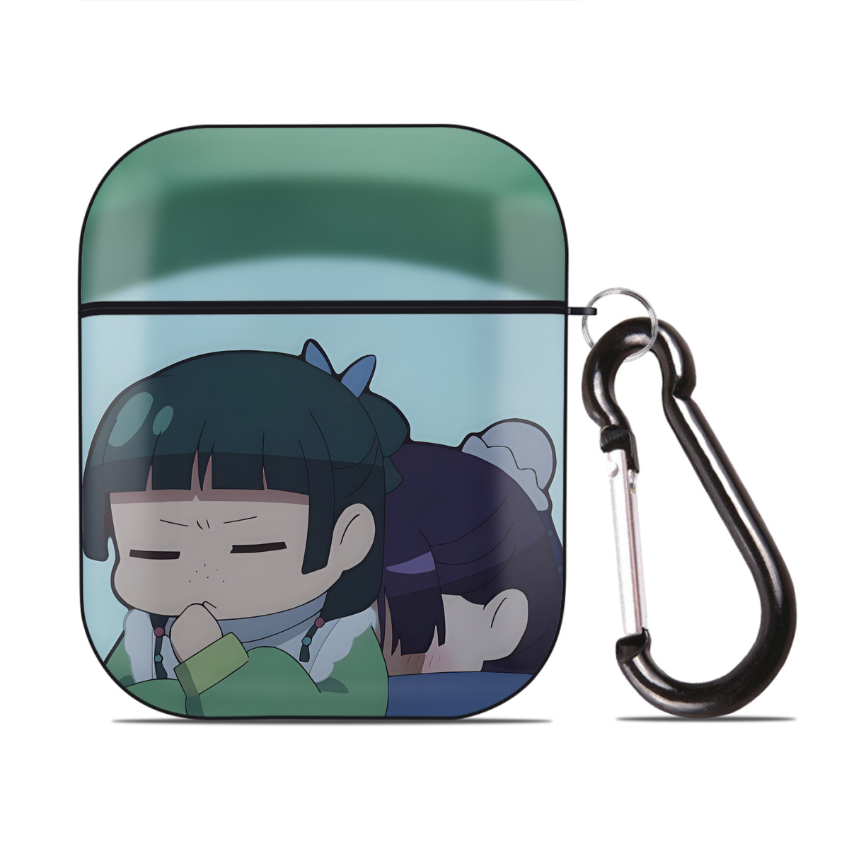 （画像用） 薬屋のひとりごと The Apothecary Diaries AirPods 第2世代保護ケース ハードシェル ブラック 耐衝撃・防指紋・カラビナ付き