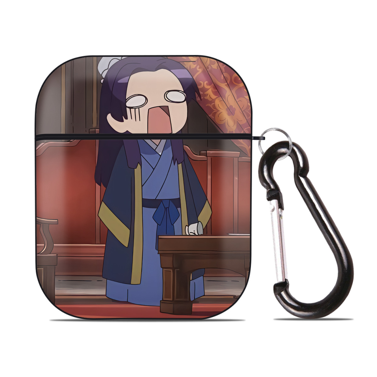 （画像用） 薬屋のひとりごと The Apothecary Diaries AirPods 第2世代保護ケース ハードシェル ブラック 耐衝撃・防指紋・カラビナ付き