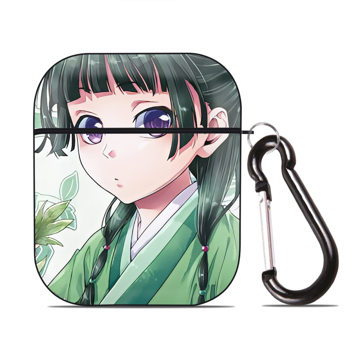 （画像用） 薬屋のひとりごと The Apothecary Diaries AirPods 第2世代保護ケース ハードシェル ブラック 耐衝撃・防指紋・カラビナ付き
