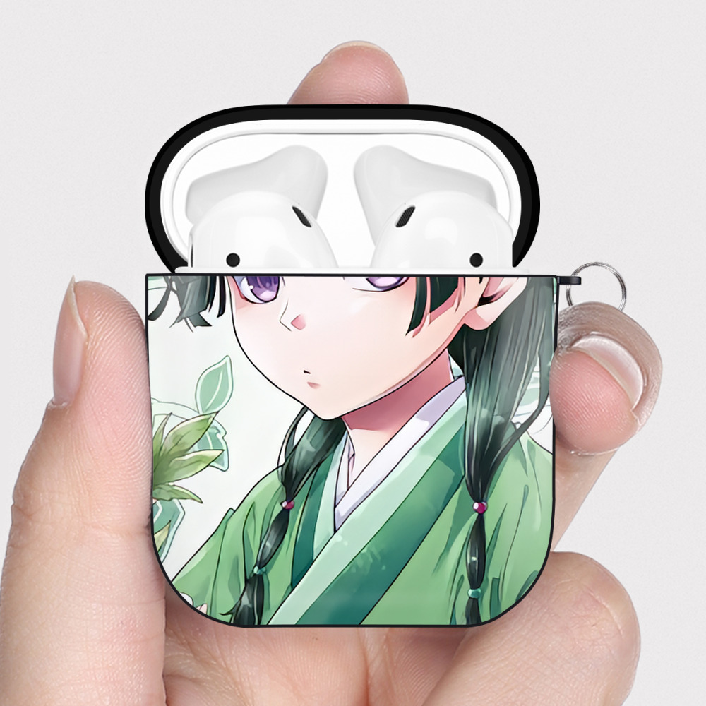 （画像用） 薬屋のひとりごと The Apothecary Diaries AirPods 第2世代保護ケース ハードシェル ブラック 耐衝撃・防指紋・カラビナ付き