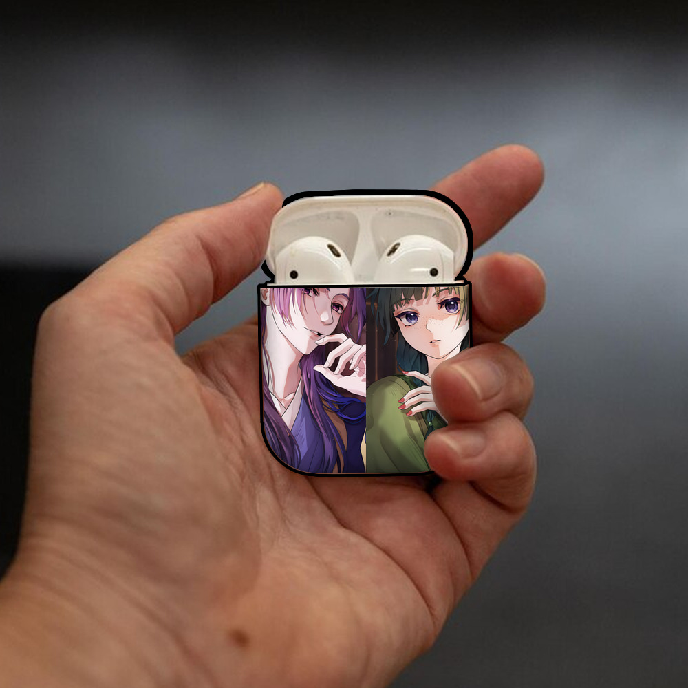 薬屋のひとりごと The Apothecary Diaries AirPods 第2世代保護ケース ハードシェル ブラック 耐衝撃・防指紋・カラビナ付き
