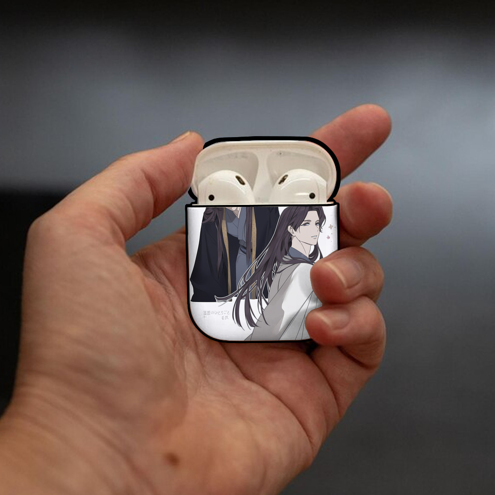 薬屋のひとりごと The Apothecary Diaries AirPods 第2世代保護ケース ハードシェル ブラック 耐衝撃・防指紋・カラビナ付き