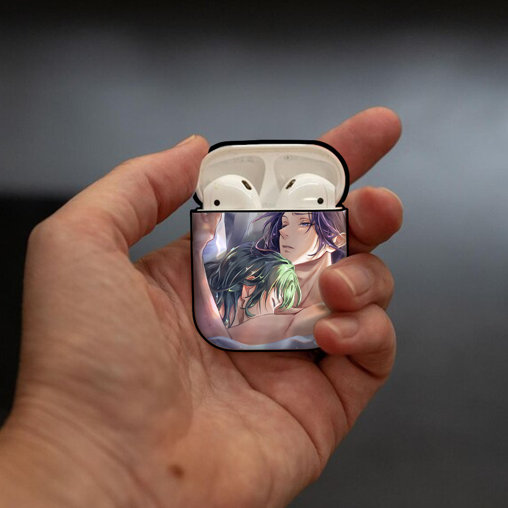 薬屋のひとりごと The Apothecary Diaries AirPods 第2世代保護ケース ハードシェル ブラック 耐衝撃・防指紋・カラビナ付き