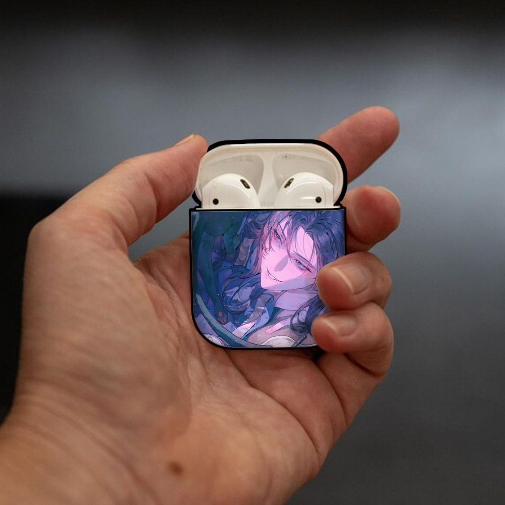 薬屋のひとりごと The Apothecary Diaries AirPods 第2世代保護ケース ハードシェル ブラック 耐衝撃・防指紋・カラビナ付き