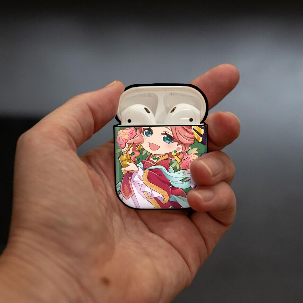 薬屋のひとりごと The Apothecary Diaries AirPods 第2世代保護ケース ハードシェル ブラック 耐衝撃・防指紋・カラビナ付き