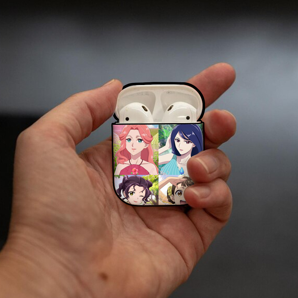 薬屋のひとりごと The Apothecary Diaries AirPods 第2世代保護ケース ハードシェル ブラック 耐衝撃・防指紋・カラビナ付き