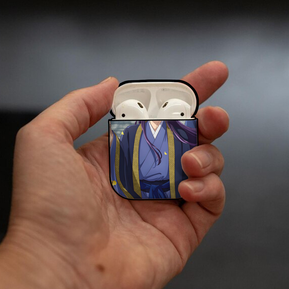 薬屋のひとりごと The Apothecary Diaries AirPods 第2世代保護ケース ハードシェル ブラック 耐衝撃・防指紋・カラビナ付き