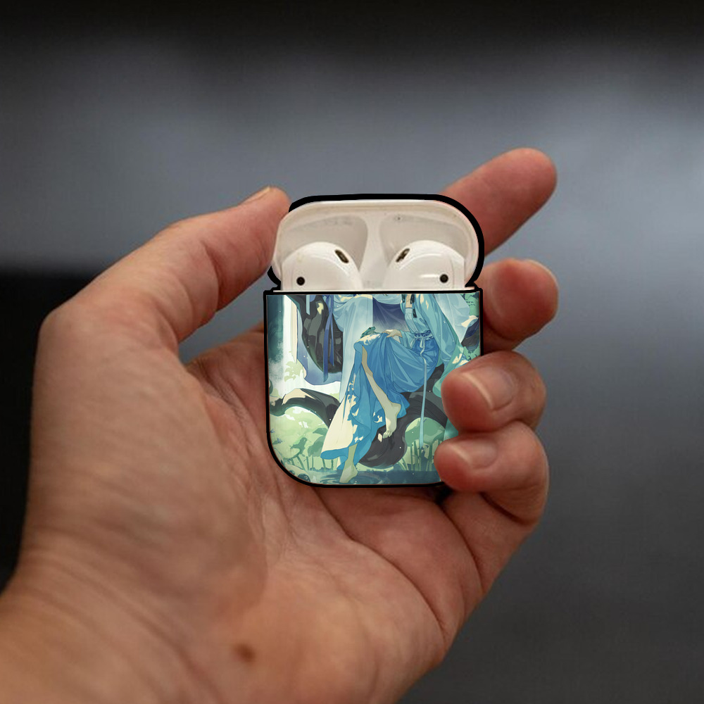 薬屋のひとりごと The Apothecary Diaries AirPods 第2世代保護ケース ハードシェル ブラック 耐衝撃・防指紋・カラビナ付き