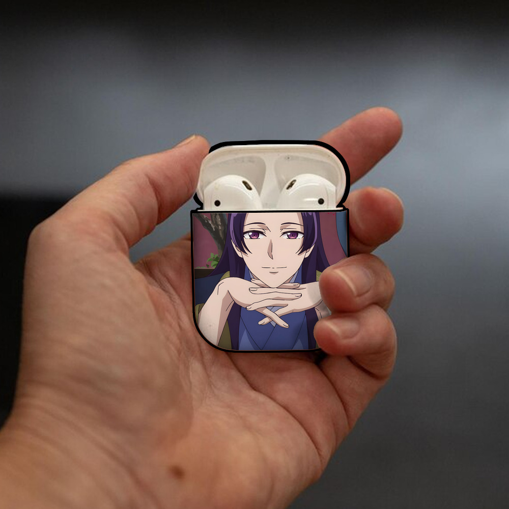 薬屋のひとりごと The Apothecary Diaries AirPods 第2世代保護ケース ハードシェル ブラック 耐衝撃・防指紋・カラビナ付き