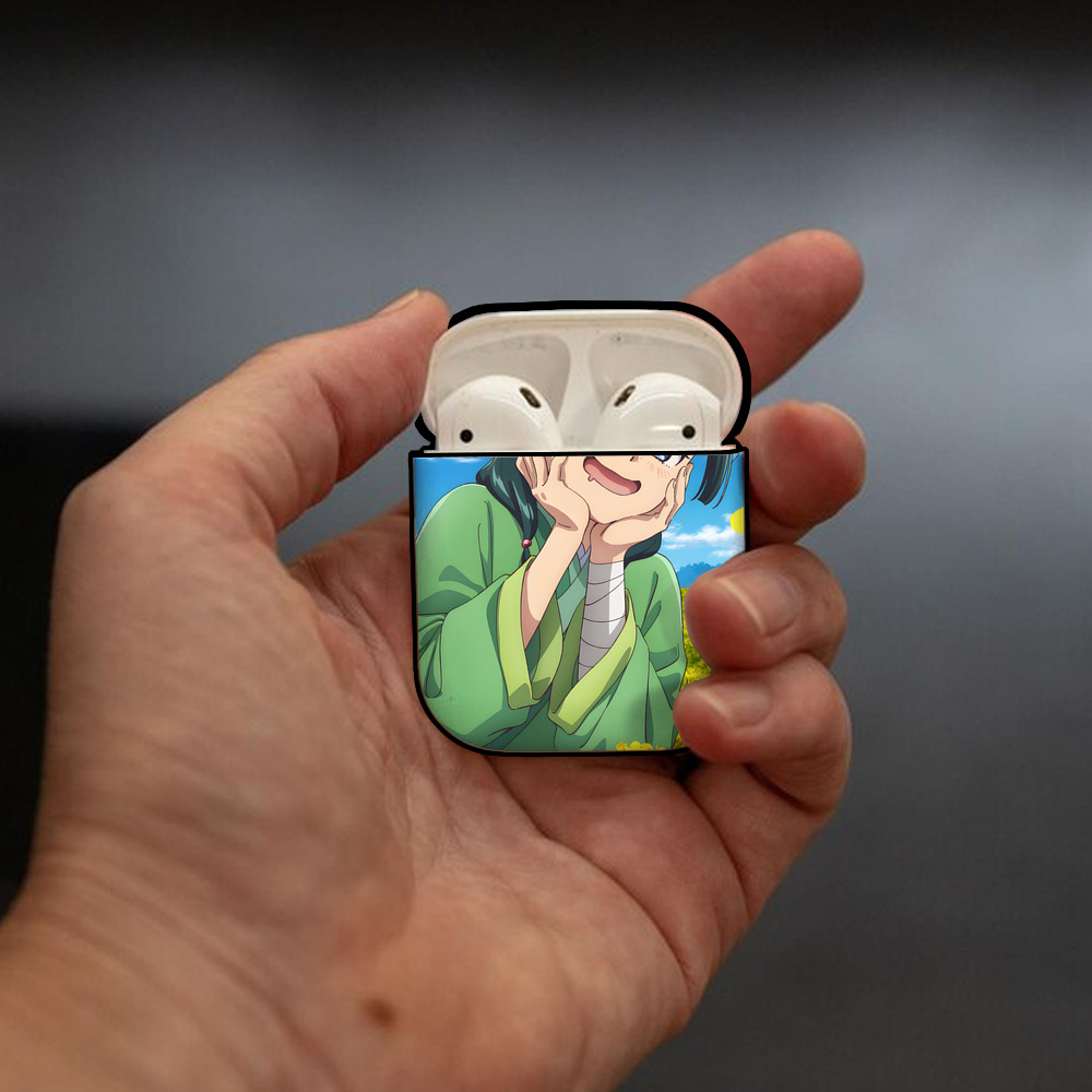 薬屋のひとりごと The Apothecary Diaries AirPods 第2世代保護ケース ハードシェル ブラック 耐衝撃・防指紋・カラビナ付き