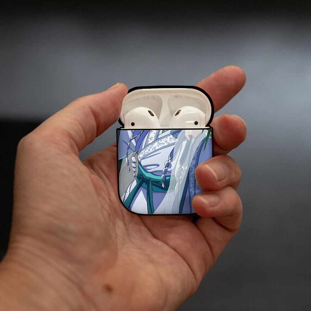 薬屋のひとりごと The Apothecary Diaries AirPods 第2世代保護ケース ハードシェル ブラック 耐衝撃・防指紋・カラビナ付き