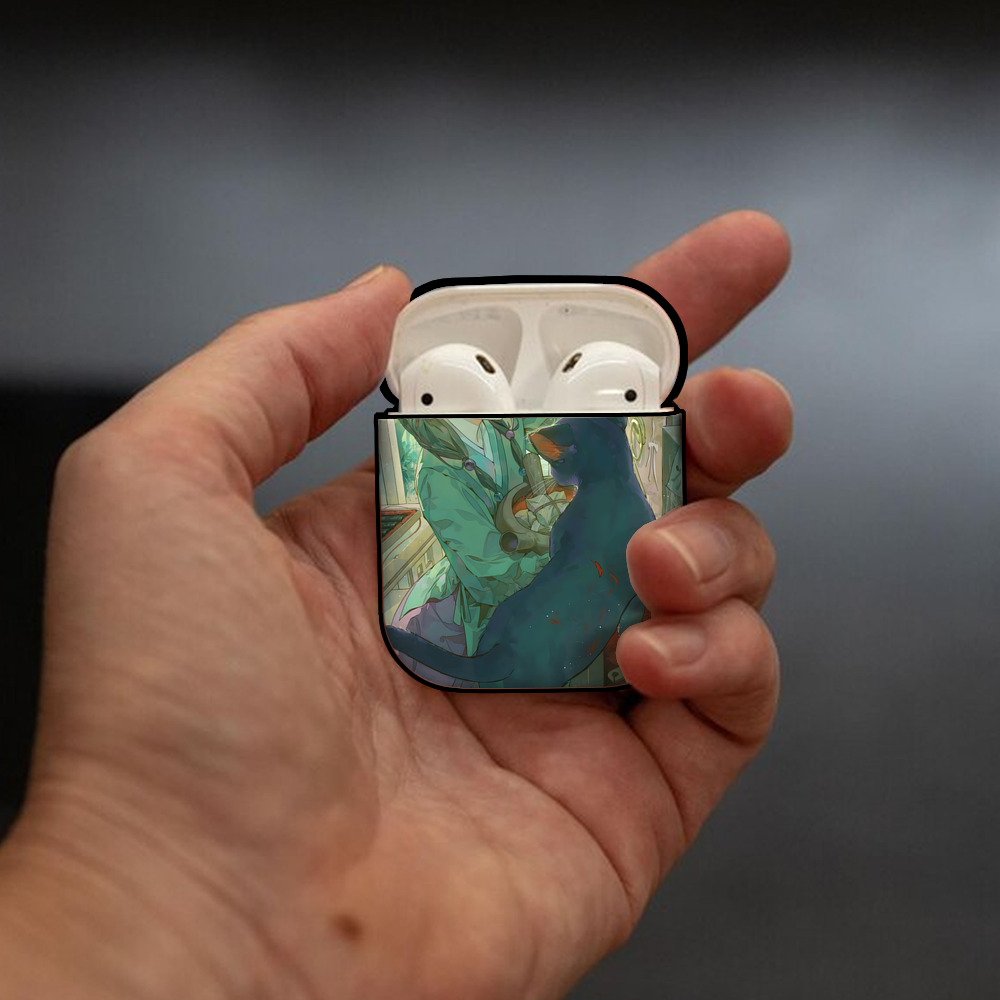 薬屋のひとりごと The Apothecary Diaries AirPods 第2世代保護ケース ハードシェル ブラック 耐衝撃・防指紋・カラビナ付き