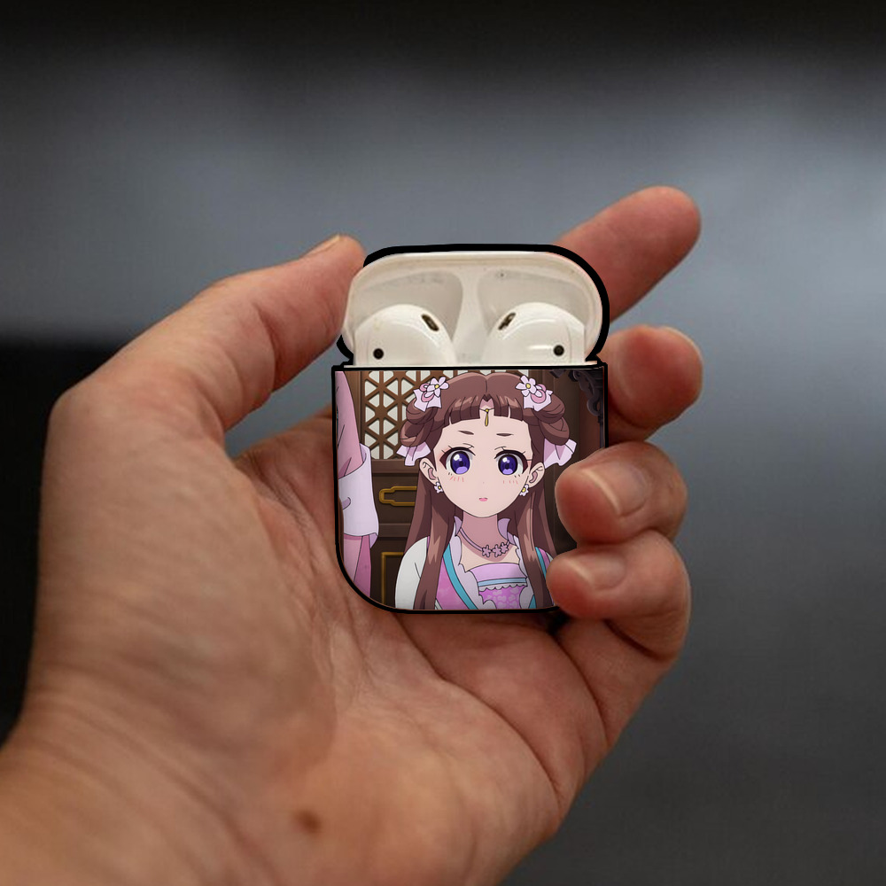薬屋のひとりごと The Apothecary Diaries AirPods 第2世代保護ケース ハードシェル ブラック 耐衝撃・防指紋・カラビナ付き