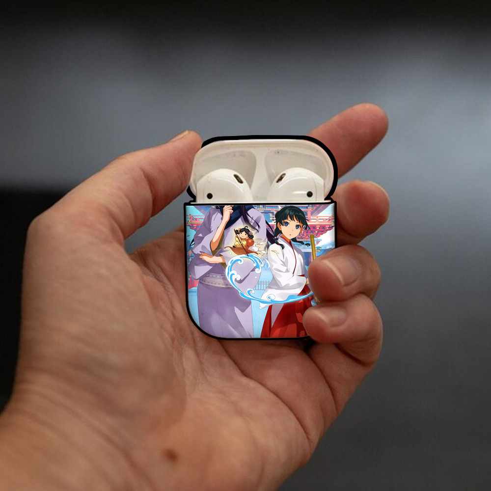 薬屋のひとりごと The Apothecary Diaries AirPods 第2世代保護ケース ハードシェル ブラック 耐衝撃・防指紋・カラビナ付き