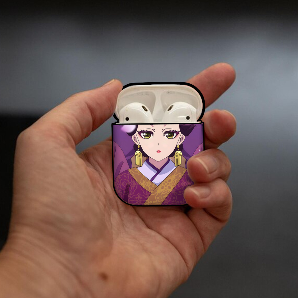薬屋のひとりごと The Apothecary Diaries AirPods 第2世代保護ケース ハードシェル ブラック 耐衝撃・防指紋・カラビナ付き