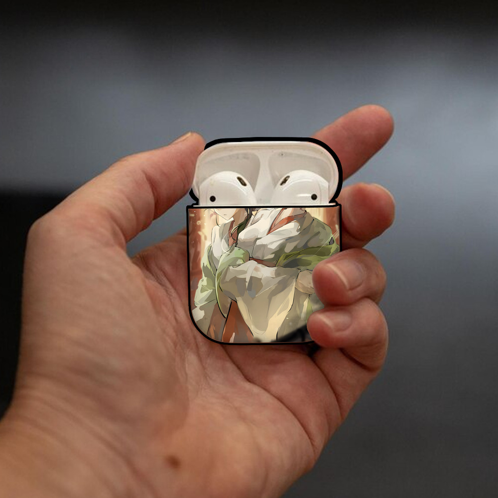 薬屋のひとりごと The Apothecary Diaries AirPods 第2世代保護ケース ハードシェル ブラック 耐衝撃・防指紋・カラビナ付き