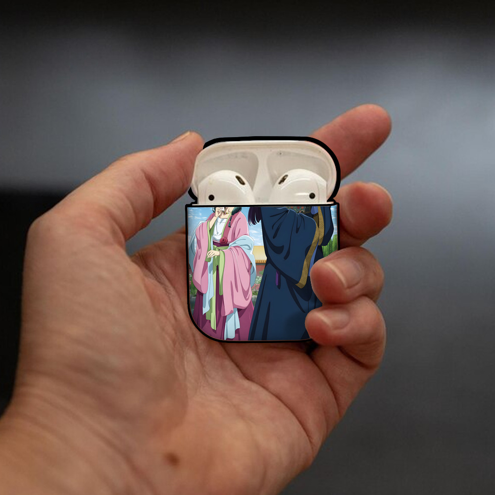 薬屋のひとりごと The Apothecary Diaries AirPods 第2世代保護ケース ハードシェル ブラック 耐衝撃・防指紋・カラビナ付き