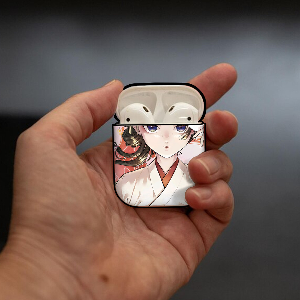 薬屋のひとりごと The Apothecary Diaries AirPods 第2世代保護ケース ハードシェル ブラック 耐衝撃・防指紋・カラビナ付き