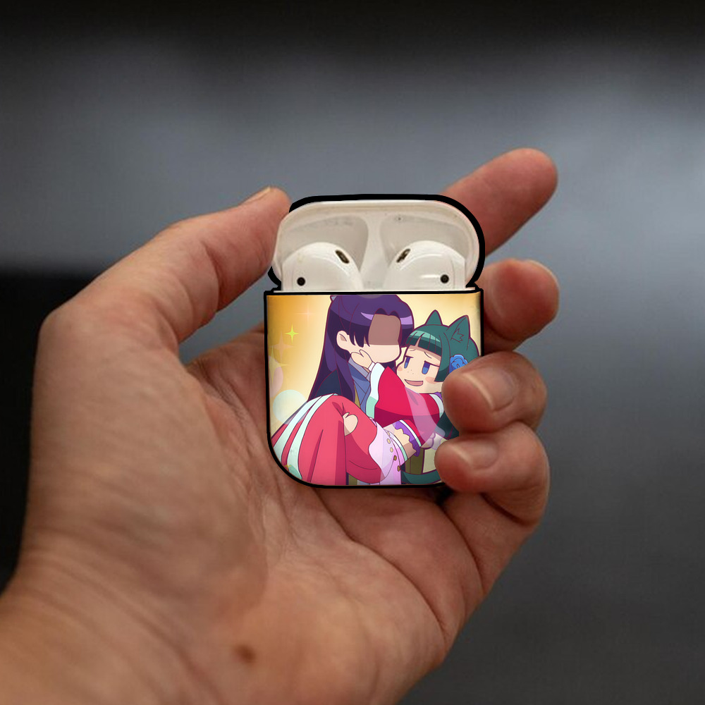 薬屋のひとりごと The Apothecary Diaries AirPods 第2世代保護ケース ハードシェル ブラック 耐衝撃・防指紋・カラビナ付き