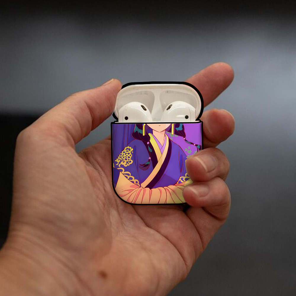 薬屋のひとりごと The Apothecary Diaries AirPods 第2世代保護ケース ハードシェル ブラック 耐衝撃・防指紋・カラビナ付き