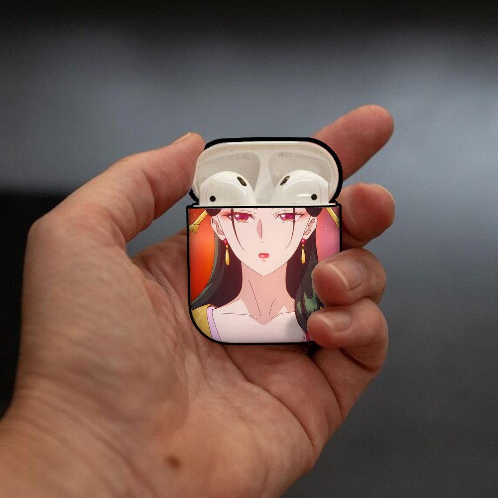 薬屋のひとりごと The Apothecary Diaries AirPods 第2世代保護ケース ハードシェル ブラック 耐衝撃・防指紋・カラビナ付き