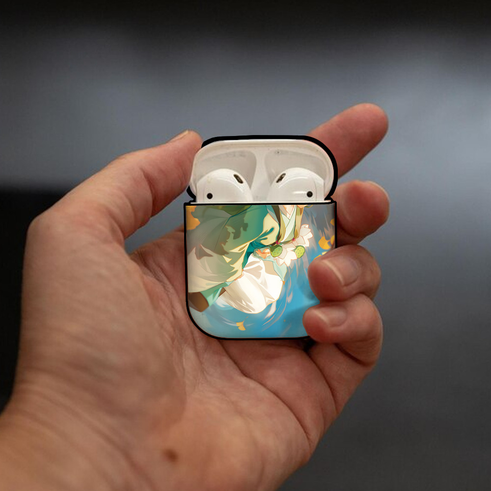 薬屋のひとりごと The Apothecary Diaries AirPods 第2世代保護ケース ハードシェル ブラック 耐衝撃・防指紋・カラビナ付き