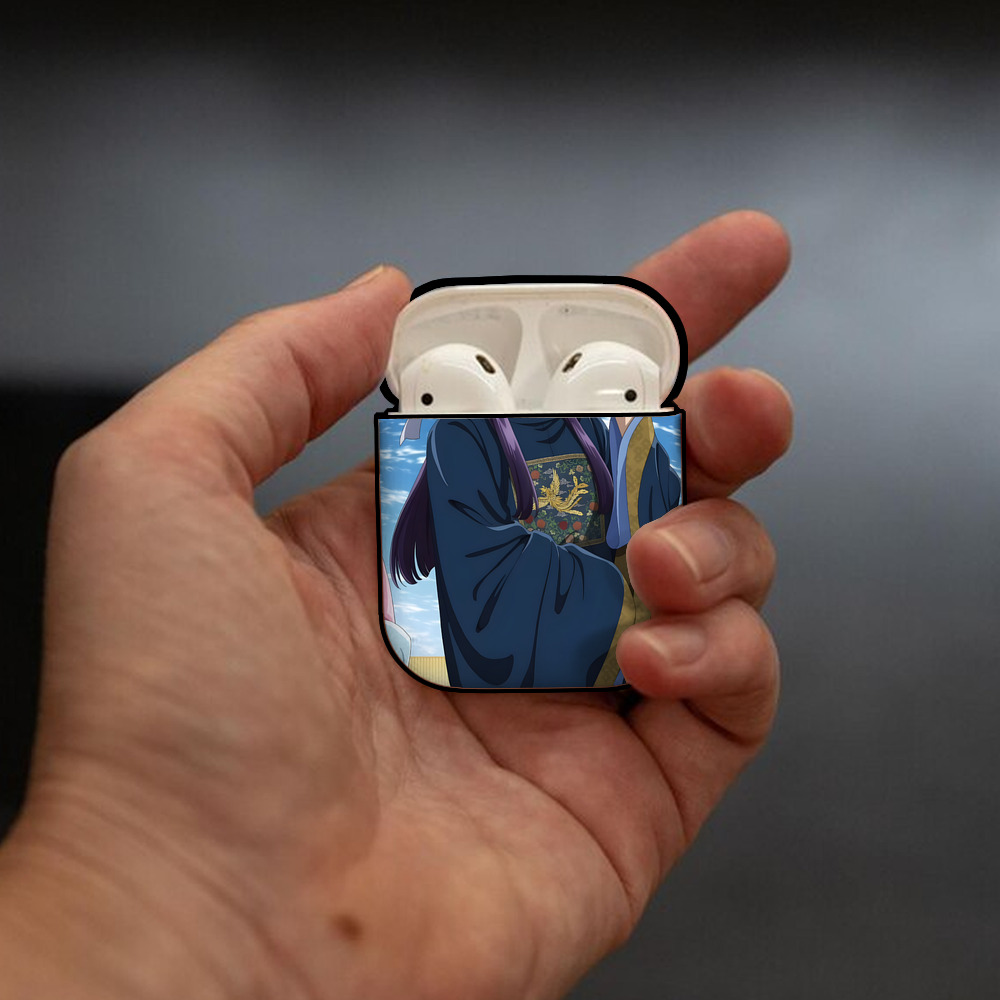 薬屋のひとりごと The Apothecary Diaries AirPods 第2世代保護ケース ハードシェル ブラック 耐衝撃・防指紋・カラビナ付き