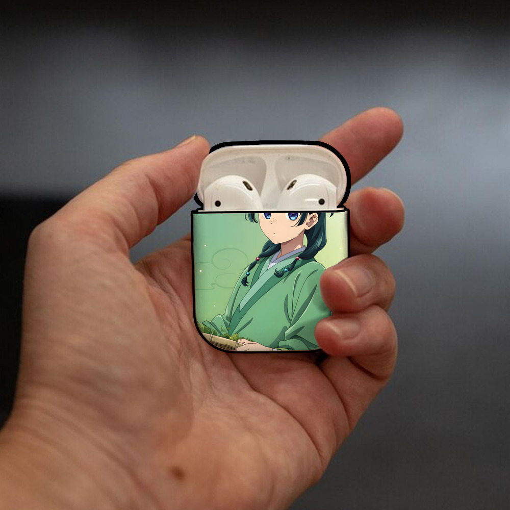 薬屋のひとりごと The Apothecary Diaries AirPods 第2世代保護ケース ハードシェル ブラック 耐衝撃・防指紋・カラビナ付き