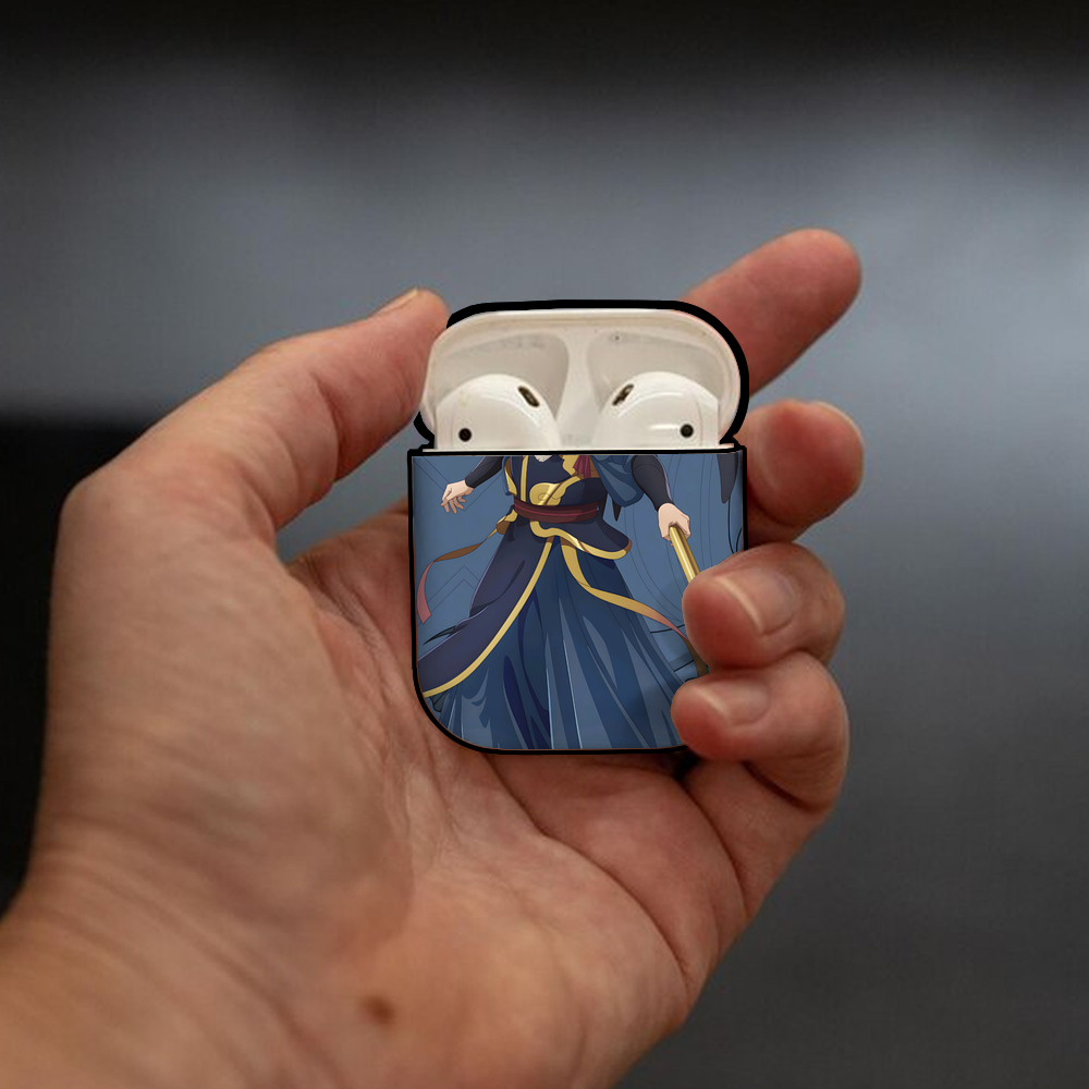 薬屋のひとりごと The Apothecary Diaries AirPods 第2世代保護ケース ハードシェル ブラック 耐衝撃・防指紋・カラビナ付き