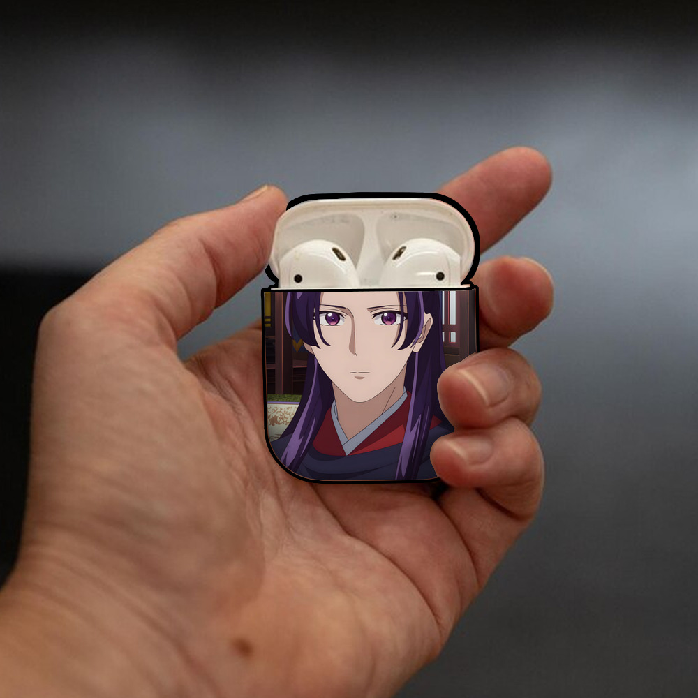 薬屋のひとりごと The Apothecary Diaries AirPods 第2世代保護ケース ハードシェル ブラック 耐衝撃・防指紋・カラビナ付き