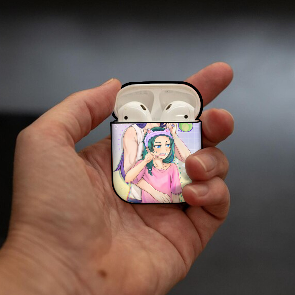 薬屋のひとりごと The Apothecary Diaries AirPods 第2世代保護ケース ハードシェル ブラック 耐衝撃・防指紋・カラビナ付き
