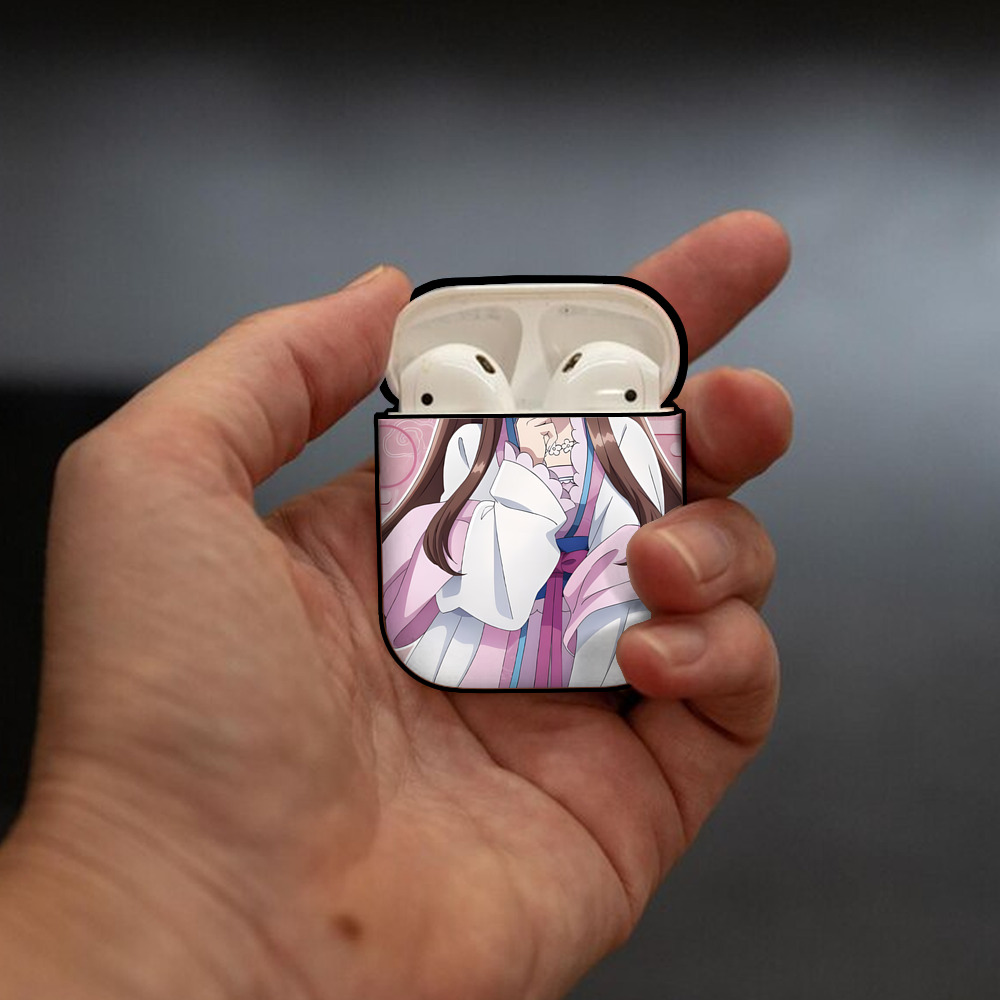 薬屋のひとりごと The Apothecary Diaries AirPods 第2世代保護ケース ハードシェル ブラック 耐衝撃・防指紋・カラビナ付き